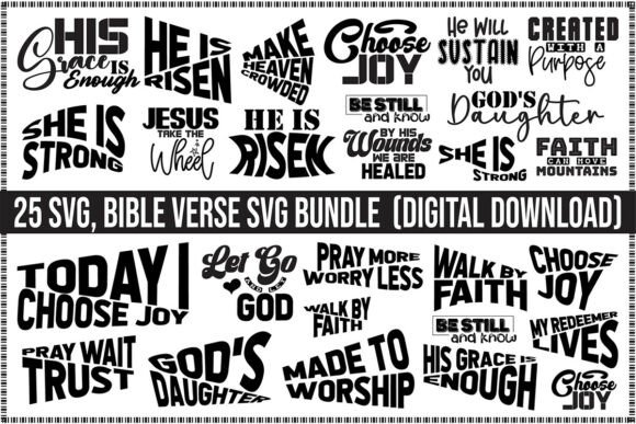 Bible Verse SVG Bundle for Christian Graphics & T-Shirt Designs