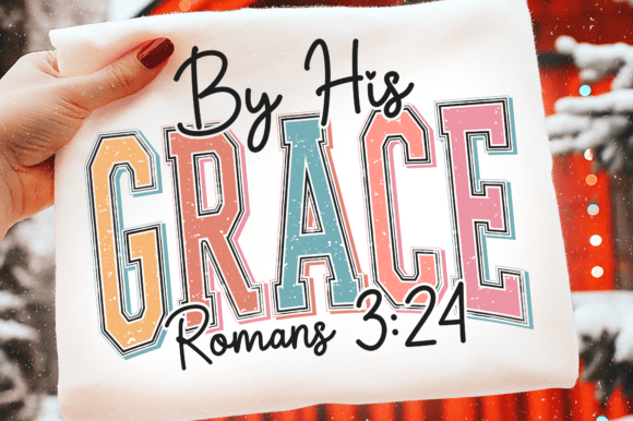 By His Grace SVG: Retro Christian Graphics for T-Shirt Branding