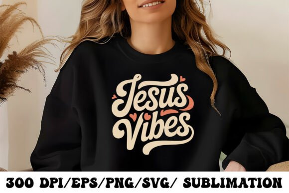 Christian Quote Jesus Vibes Design: Stylish Graphics for Faith-Based T-Shirt Brands