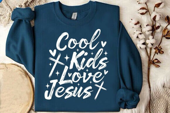 Cool Kids Love Jesus PNG, Crayon Jesus – A Playful Graphic for Faith-Based T-Shirt Designs
