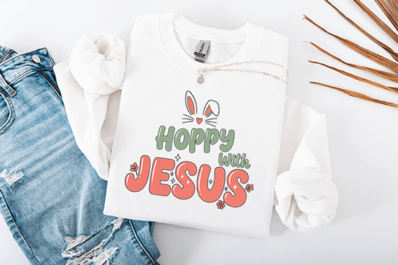 Hoppy with Jesus - Christian Easter SVG for T-Shirt Designs & Craft Graphics