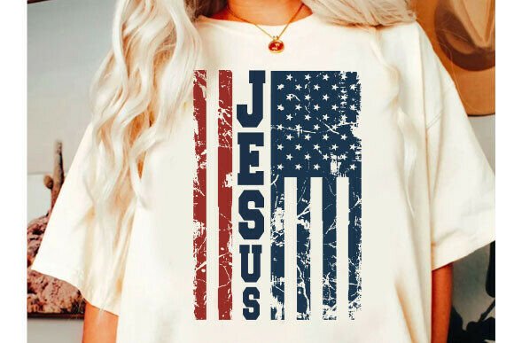 Jesus American Flag Graphic for T-Shirt Designs & Digital Products