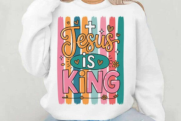 Jesus is King PNG: A Faith-Fueled Graphic for T-Shirt & Brand Designs