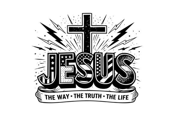 Jesus the Way Truth Life Design – Faith-Inspired Graphics for T-Shirt & Branding Projects