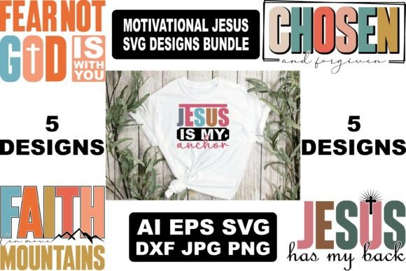 Motivational Jesus SVG Designs Bundle – Bold Graphics for T-Shirt & Branding Projects