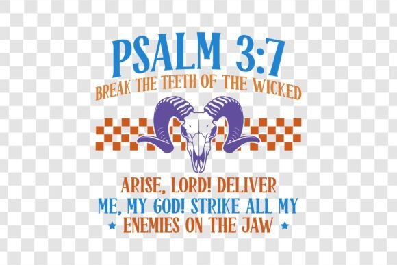 Psalm 3 7 Vintage Skull Graphics & T-Shirt Designs