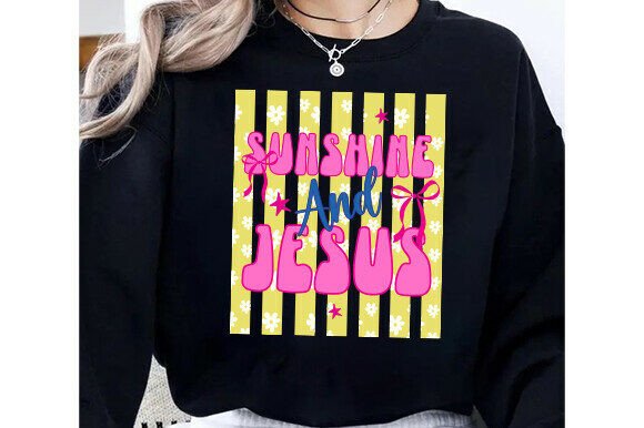 Sunshine and Jesus PNG: A Summer Graphic for T-Shirt Designs & Marketing Visuals